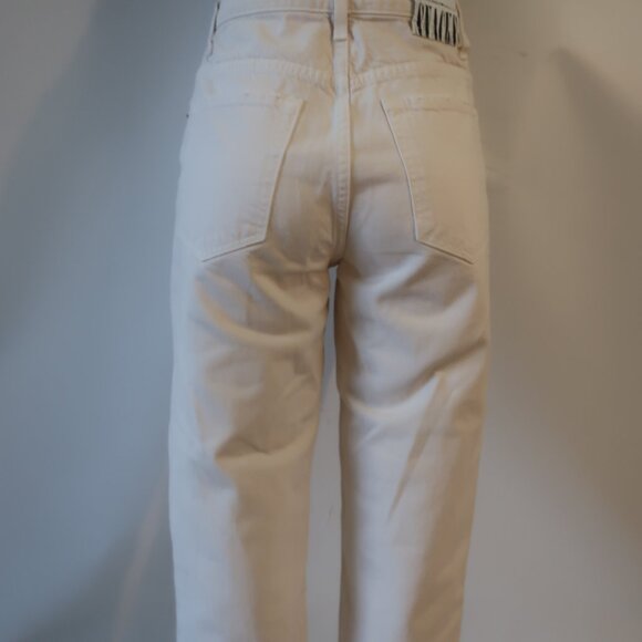 Women Mother Snacks Natural Wash HW Double Stack Ankle High Rise Denim Jeans 27 - Picture 8 of 11